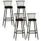 Industrial Armless Backrest Counter Stool Steel Bar Stool with Leather Cushion Black 4 Piece Set Bar Stool(33"H) Clearhalo 'Bar Furniture' 'Bar Stools' 'bar_stools' 'furn' 'furn_bar_stools' 'Furniture' 'furniture_bar_stools' 'Kitchen & Dining Furniture' 4910910