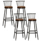 Industrial Armless Backrest Counter Stool Steel Bar Stool with Leather Cushion Brown 4 Piece Set Bar Stool(33"H) Clearhalo 'Bar Furniture' 'Bar Stools' 'bar_stools' 'furn' 'furn_bar_stools' 'Furniture' 'furniture_bar_stools' 'Kitchen & Dining Furniture' 4910911