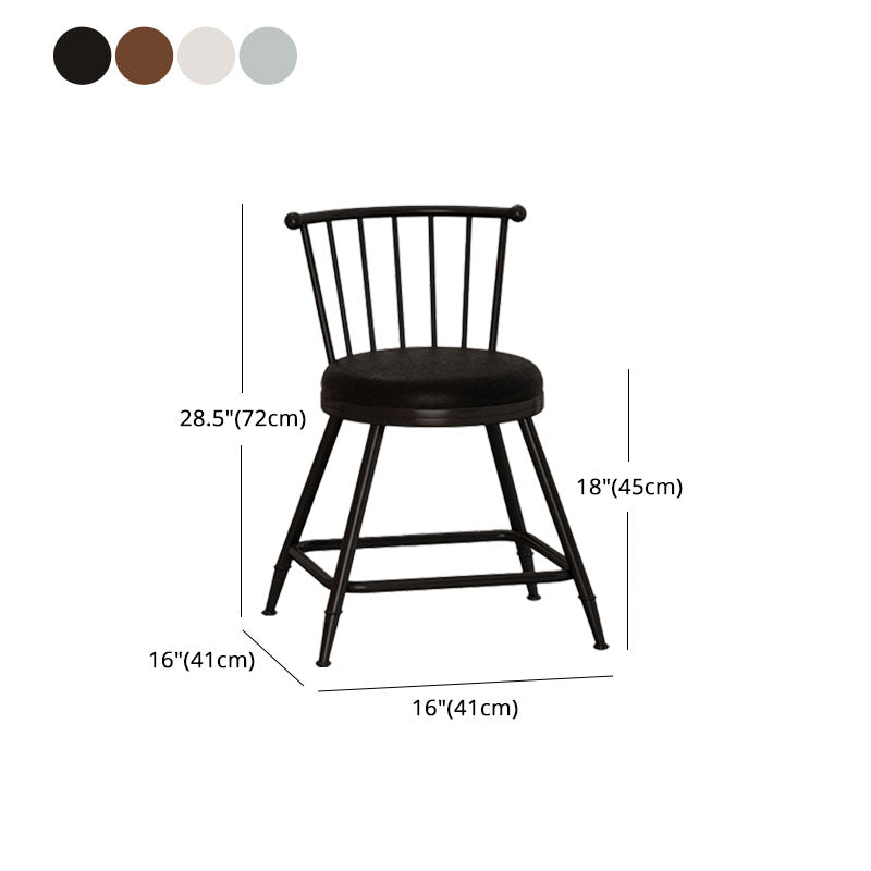 Industrial Armless Backrest Counter Stool Steel Bar Stool with Leather Cushion Clearhalo 'Bar Furniture' 'Bar Stools' 'bar_stools' 'furn' 'furn_bar_stools' 'Furniture' 'furniture_bar_stools' 'Kitchen & Dining Furniture' 4910914