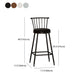 Industrial Armless Backrest Counter Stool Steel Bar Stool with Leather Cushion Clearhalo 'Bar Furniture' 'Bar Stools' 'bar_stools' 'furn' 'furn_bar_stools' 'Furniture' 'furniture_bar_stools' 'Kitchen & Dining Furniture' 4910917