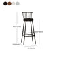 Industrial Armless Backrest Counter Stool Steel Bar Stool with Leather Cushion Clearhalo 'Bar Furniture' 'Bar Stools' 'bar_stools' 'furn' 'furn_bar_stools' 'Furniture' 'furniture_bar_stools' 'Kitchen & Dining Furniture' 4910918