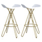 Glam Footrest Plastic Barstool Matte Finish Restaurant Stool White-Gold 2 Piece Set Clearhalo 'Bar Furniture' 'Bar Stools' 'bar_stools' 'furn' 'furn_bar_stools' 'Furniture' 'furniture_bar_stools' 'Kitchen & Dining Furniture' 4910921