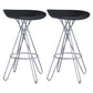 Glam Footrest Plastic Barstool Matte Finish Restaurant Stool Black-Silver 2 Piece Set Clearhalo 'Bar Furniture' 'Bar Stools' 'bar_stools' 'furn' 'furn_bar_stools' 'Furniture' 'furniture_bar_stools' 'Kitchen & Dining Furniture' 4910923