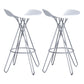 Glam Footrest Plastic Barstool Matte Finish Restaurant Stool White-Silver 2 Piece Set Clearhalo 'Bar Furniture' 'Bar Stools' 'bar_stools' 'furn' 'furn_bar_stools' 'Furniture' 'furniture_bar_stools' 'Kitchen & Dining Furniture' 4910925