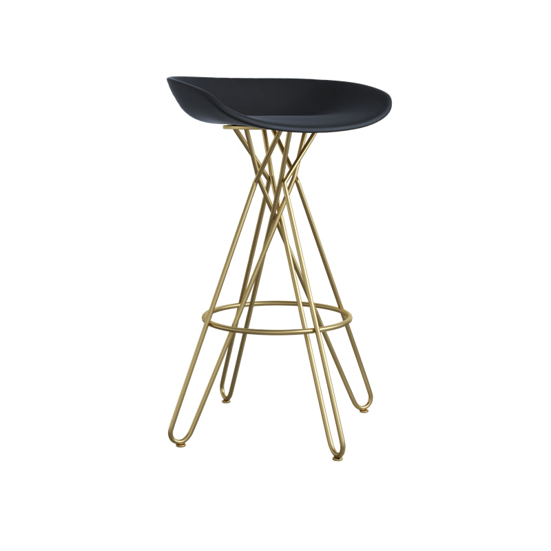 Glam Footrest Plastic Barstool Matte Finish Restaurant Stool Clearhalo 'Bar Furniture' 'Bar Stools' 'bar_stools' 'furn' 'furn_bar_stools' 'Furniture' 'furniture_bar_stools' 'Kitchen & Dining Furniture' 4910928