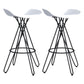 Glam Footrest Plastic Barstool Matte Finish Restaurant Stool Black-White 2 Piece Set Clearhalo 'Bar Furniture' 'Bar Stools' 'bar_stools' 'furn' 'furn_bar_stools' 'Furniture' 'furniture_bar_stools' 'Kitchen & Dining Furniture' 4910929
