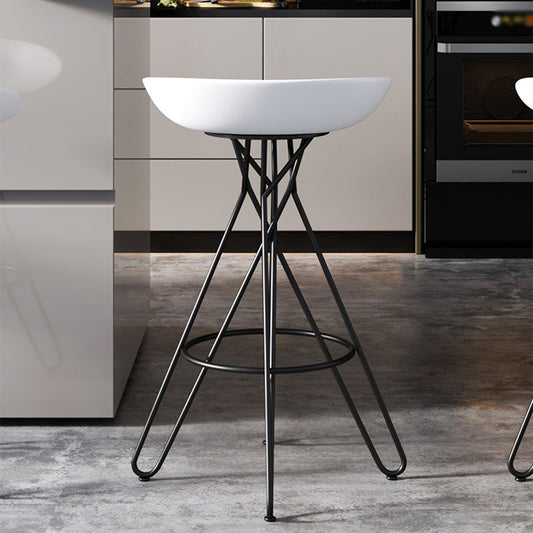 Glam Footrest Plastic Barstool Matte Finish Restaurant Stool Clearhalo 'Bar Furniture' 'Bar Stools' 'bar_stools' 'furn' 'furn_bar_stools' 'Furniture' 'furniture_bar_stools' 'Kitchen & Dining Furniture' 4910931