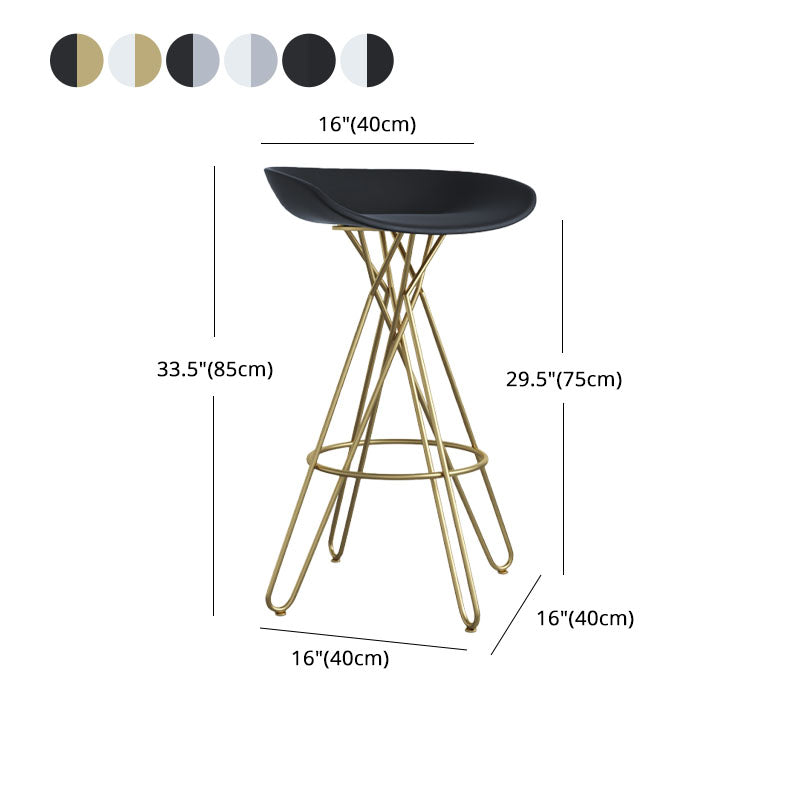 Glam Footrest Plastic Barstool Matte Finish Restaurant Stool Clearhalo 'Bar Furniture' 'Bar Stools' 'bar_stools' 'furn' 'furn_bar_stools' 'Furniture' 'furniture_bar_stools' 'Kitchen & Dining Furniture' 4910935