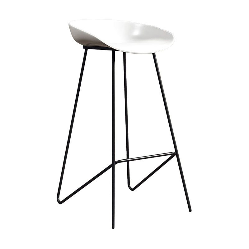 Contemporary Restaurant Footrest Barstool Matte Finish Plastic Stool White 1 Piece Clearhalo 'Bar Furniture' 'Bar Stools' 'bar_stools' 'furn' 'furn_bar_stools' 'Furniture' 'furniture_bar_stools' 'Kitchen & Dining Furniture' 4910939