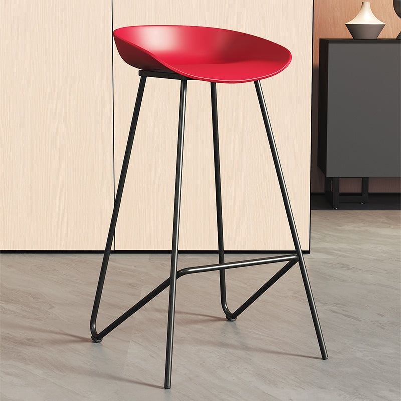 Contemporary Restaurant Footrest Barstool Matte Finish Plastic Stool Clearhalo 'Bar Furniture' 'Bar Stools' 'bar_stools' 'furn' 'furn_bar_stools' 'Furniture' 'furniture_bar_stools' 'Kitchen & Dining Furniture' 4910940