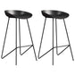 Contemporary Restaurant Footrest Barstool Matte Finish Plastic Stool Black 2 Piece Set Clearhalo 'Bar Furniture' 'Bar Stools' 'bar_stools' 'furn' 'furn_bar_stools' 'Furniture' 'furniture_bar_stools' 'Kitchen & Dining Furniture' 4910944