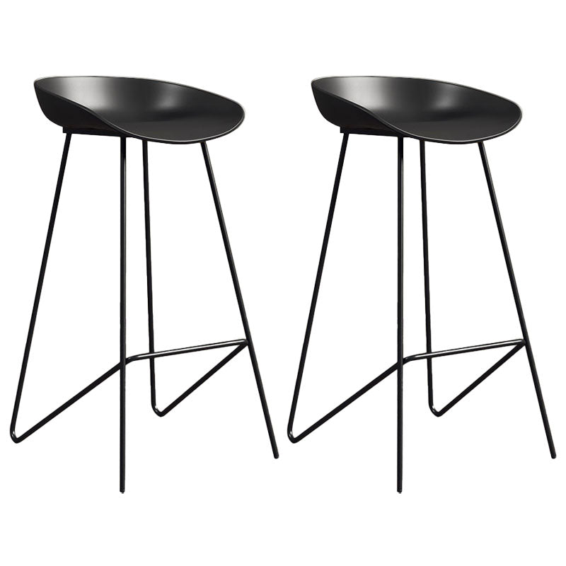 Contemporary Restaurant Footrest Barstool Matte Finish Plastic Stool Black 2 Piece Set Clearhalo 'Bar Furniture' 'Bar Stools' 'bar_stools' 'furn' 'furn_bar_stools' 'Furniture' 'furniture_bar_stools' 'Kitchen & Dining Furniture' 4910944