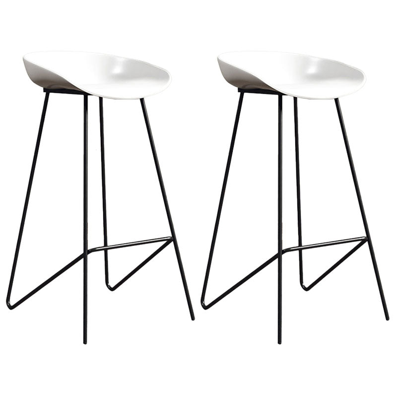 Contemporary Restaurant Footrest Barstool Matte Finish Plastic Stool White 2 Piece Set Clearhalo 'Bar Furniture' 'Bar Stools' 'bar_stools' 'furn' 'furn_bar_stools' 'Furniture' 'furniture_bar_stools' 'Kitchen & Dining Furniture' 4910946