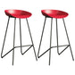 Contemporary Restaurant Footrest Barstool Matte Finish Plastic Stool Red 2 Piece Set Clearhalo 'Bar Furniture' 'Bar Stools' 'bar_stools' 'furn' 'furn_bar_stools' 'Furniture' 'furniture_bar_stools' 'Kitchen & Dining Furniture' 4910948