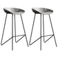 Contemporary Restaurant Footrest Barstool Matte Finish Plastic Stool Grey 2 Piece Set Clearhalo 'Bar Furniture' 'Bar Stools' 'bar_stools' 'furn' 'furn_bar_stools' 'Furniture' 'furniture_bar_stools' 'Kitchen & Dining Furniture' 4910950