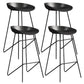 Contemporary Restaurant Footrest Barstool Matte Finish Plastic Stool Black 4 Piece Set Clearhalo 'Bar Furniture' 'Bar Stools' 'bar_stools' 'furn' 'furn_bar_stools' 'Furniture' 'furniture_bar_stools' 'Kitchen & Dining Furniture' 4910952