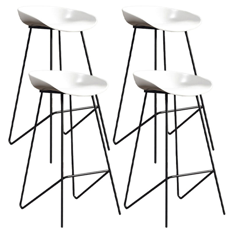 Contemporary Restaurant Footrest Barstool Matte Finish Plastic Stool White 4 Piece Set Clearhalo 'Bar Furniture' 'Bar Stools' 'bar_stools' 'furn' 'furn_bar_stools' 'Furniture' 'furniture_bar_stools' 'Kitchen & Dining Furniture' 4910954