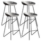 Contemporary Restaurant Footrest Barstool Matte Finish Plastic Stool Grey 4 Piece Set Clearhalo 'Bar Furniture' 'Bar Stools' 'bar_stools' 'furn' 'furn_bar_stools' 'Furniture' 'furniture_bar_stools' 'Kitchen & Dining Furniture' 4910956