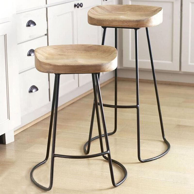 Contemporary Solid Wood Matte Finish Barstool Footrest Backless Stool Clearhalo 'Bar Furniture' 'Bar Stools' 'bar_stools' 'furn' 'furn_bar_stools' 'Furniture' 'furniture_bar_stools' 'Kitchen & Dining Furniture' 4910963