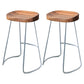 Contemporary Solid Wood Matte Finish Barstool Footrest Backless Stool Brown 2 Piece Set Clearhalo 'Bar Furniture' 'Bar Stools' 'bar_stools' 'furn' 'furn_bar_stools' 'Furniture' 'furniture_bar_stools' 'Kitchen & Dining Furniture' 4910968