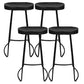 Contemporary Solid Wood Matte Finish Barstool Footrest Backless Stool Black 4 Piece Set Clearhalo 'Bar Furniture' 'Bar Stools' 'bar_stools' 'furn' 'furn_bar_stools' 'Furniture' 'furniture_bar_stools' 'Kitchen & Dining Furniture' 4910969