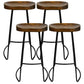 Contemporary Solid Wood Matte Finish Barstool Footrest Backless Stool Dark Brown 4 Piece Set Clearhalo 'Bar Furniture' 'Bar Stools' 'bar_stools' 'furn' 'furn_bar_stools' 'Furniture' 'furniture_bar_stools' 'Kitchen & Dining Furniture' 4910971