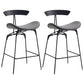 Industrial Matte Finish Leather Barstool Footrest Home Stool Grey 2 Piece Set Counter Stool(26"H) Clearhalo 'Bar Furniture' 'Bar Stools' 'bar_stools' 'furn' 'furn_bar_stools' 'Furniture' 'furniture_bar_stools' 'Kitchen & Dining Furniture' 4911018