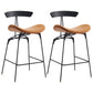 Industrial Matte Finish Leather Barstool Footrest Home Stool Brown 2 Piece Set Counter Stool(26"H) Clearhalo 'Bar Furniture' 'Bar Stools' 'bar_stools' 'furn' 'furn_bar_stools' 'Furniture' 'furniture_bar_stools' 'Kitchen & Dining Furniture' 4911021