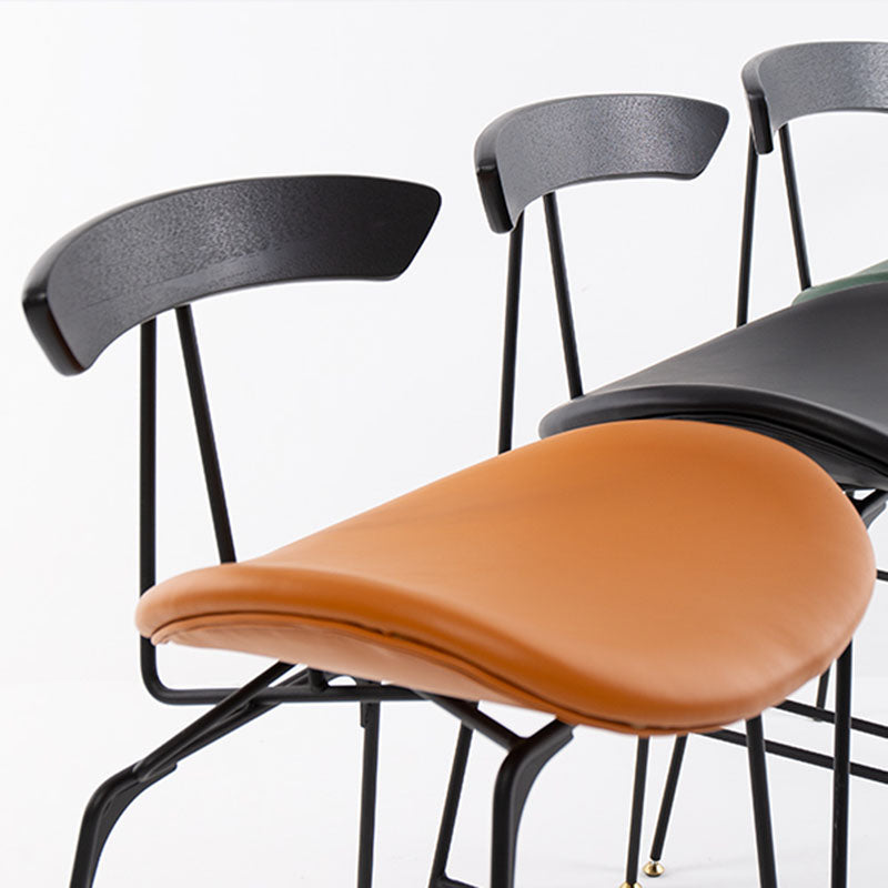 Industrial Matte Finish Leather Barstool Footrest Home Stool Clearhalo 'Bar Furniture' 'Bar Stools' 'bar_stools' 'furn' 'furn_bar_stools' 'Furniture' 'furniture_bar_stools' 'Kitchen & Dining Furniture' 4911022