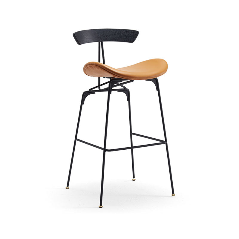 Industrial Matte Finish Leather Barstool Footrest Home Stool Clearhalo 'Bar Furniture' 'Bar Stools' 'bar_stools' 'furn' 'furn_bar_stools' 'Furniture' 'furniture_bar_stools' 'Kitchen & Dining Furniture' 4911024