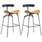 Industrial Matte Finish Leather Barstool Footrest Home Stool Brown 2 Piece Set Bar Stool(30"H) Clearhalo 'Bar Furniture' 'Bar Stools' 'bar_stools' 'furn' 'furn_bar_stools' 'Furniture' 'furniture_bar_stools' 'Kitchen & Dining Furniture' 4911029