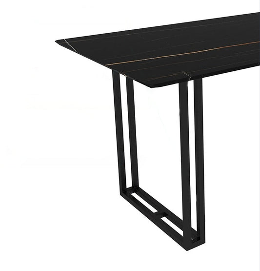 Modern 1/5/7 Pieces Dining Set Sintered Stone Dining Table with Leather Chairs Clearhalo 'Dining Room Sets' 'Dining Tables & Seating' 'dining_room_set' 'furn' 'furn_dining_room_set' 'Furniture' 'furniture_dining_room_set' 'Kitchen & Dining Furniture' 4911045