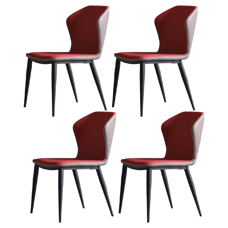 Modern 1/4/5/7 Pieces Dining Table Set with Grey Sintered Stone Top Scalable Dinette Set 4 Red Chairs Clearhalo 'Dining Room Sets' 'Dining Tables & Seating' 'dining_room_set' 'furn' 'furn_dining_room_set' 'Furniture' 'furniture_dining_room_set' 'Kitchen & Dining Furniture' 4911054