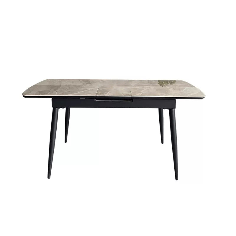 Modern 1/4/5/7 Pieces Dining Table Set with Grey Sintered Stone Top Scalable Dinette Set Grey 59"L x 35"W Clearhalo 'Dining Room Sets' 'Dining Tables & Seating' 'dining_room_set' 'furn' 'furn_dining_room_set' 'Furniture' 'furniture_dining_room_set' 'Kitchen & Dining Furniture' 4911060