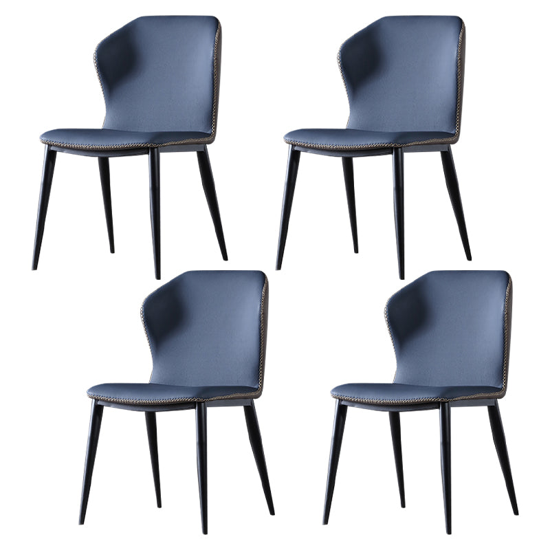 Modern 1/4/5/7 Pieces Dining Table Set with Grey Sintered Stone Top Scalable Dinette Set 4 Blue Chairs Clearhalo 'Dining Room Sets' 'Dining Tables & Seating' 'dining_room_set' 'furn' 'furn_dining_room_set' 'Furniture' 'furniture_dining_room_set' 'Kitchen & Dining Furniture' 4911061