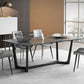 Modern 1/4/5/7 Pieces Rectangle Dining Set Sintered Stone Dining Table with Leather Chairs Clearhalo 'Dining Room Sets' 'Dining Tables & Seating' 'dining_room_set' 'furn' 'furn_dining_room_set' 'Furniture' 'furniture_dining_room_set' 'Kitchen & Dining Furniture' 4911096
