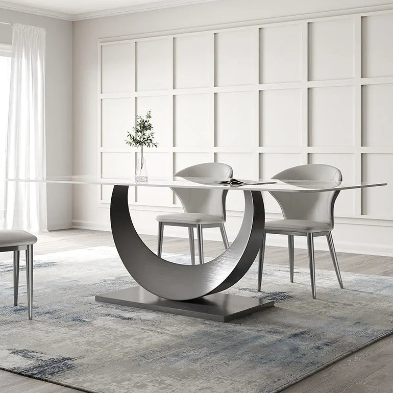 1/4/5/7/8 Pieces Modern Dining Room Set Rectangle Table Dining Set 4 Pieces: Table, 3 Chairs Clearhalo 'Dining Room Sets' 'Dining Tables & Seating' 'dining_room_set' 'furn' 'furn_dining_room_set' 'Furniture' 'furniture_dining_room_set' 'Kitchen & Dining Furniture' 4911106