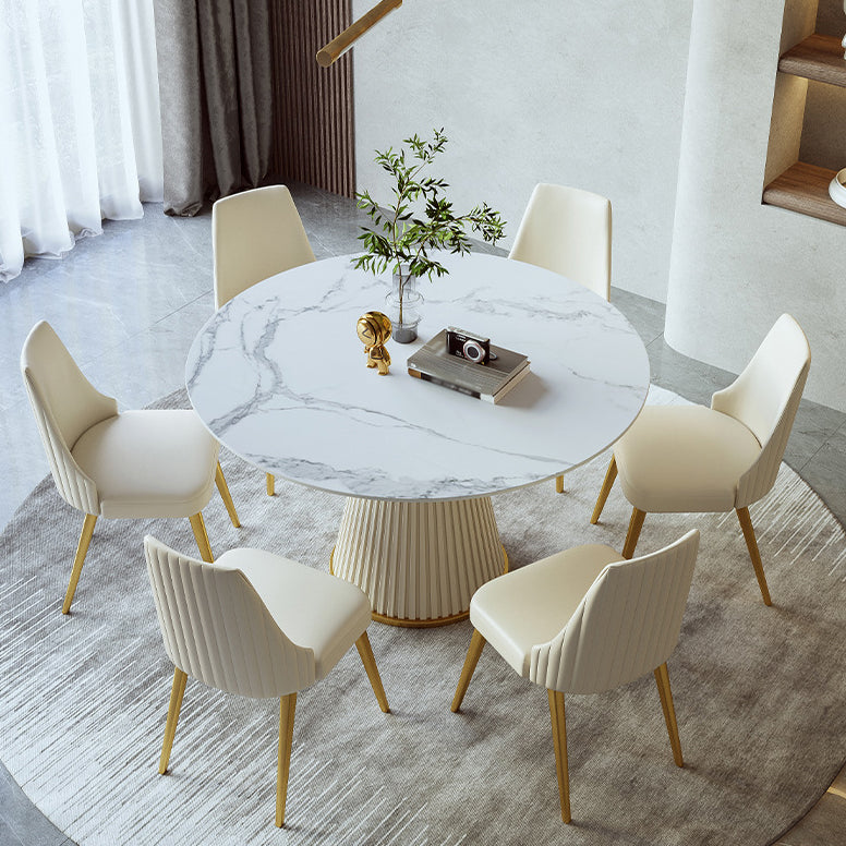 Nordic Style 1/4/5/7 Pieces Dining Sintered Stone Dining Table Set for Kitchen Clearhalo 'Dining Room Sets' 'Dining Tables & Seating' 'dining_room_set' 'furn' 'furn_dining_room_set' 'Furniture' 'furniture_dining_room_set' 'Kitchen & Dining Furniture' 4911125