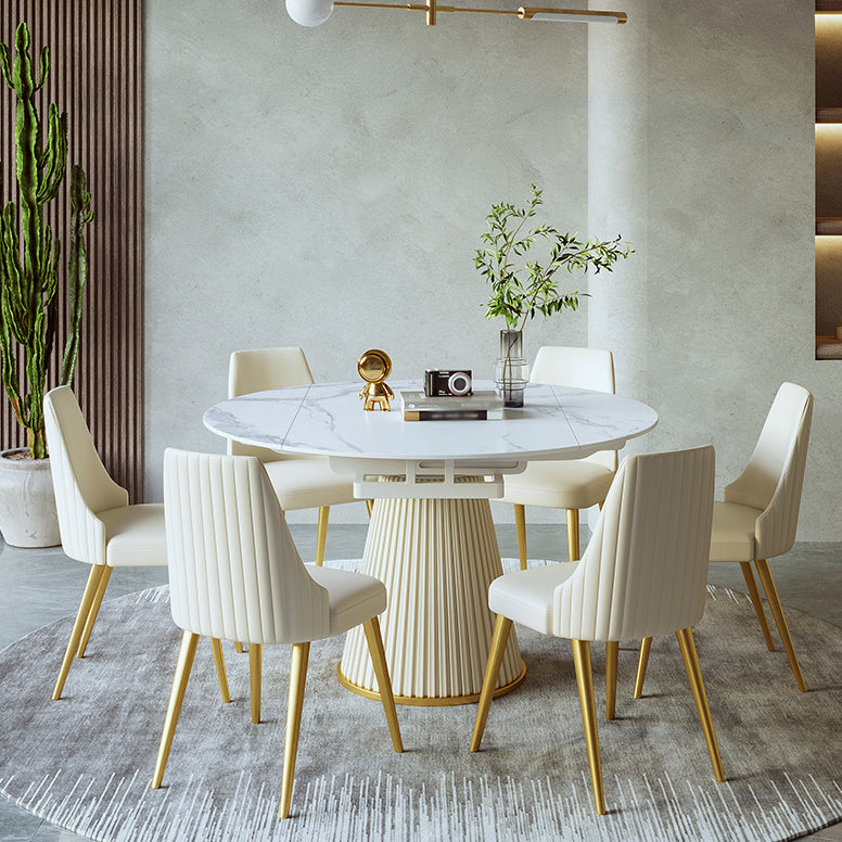 Nordic Style 1/4/5/7 Pieces Dining Sintered Stone Dining Table Set for Kitchen Clearhalo 'Dining Room Sets' 'Dining Tables & Seating' 'dining_room_set' 'furn' 'furn_dining_room_set' 'Furniture' 'furniture_dining_room_set' 'Kitchen & Dining Furniture' 4911126