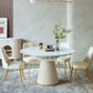 Nordic Style 1/4/5/7 Pieces Dining Sintered Stone Dining Table Set for Kitchen 5 Pieces: Table, 4 Chairs Clearhalo 'Dining Room Sets' 'Dining Tables & Seating' 'dining_room_set' 'furn' 'furn_dining_room_set' 'Furniture' 'furniture_dining_room_set' 'Kitchen & Dining Furniture' 4911137