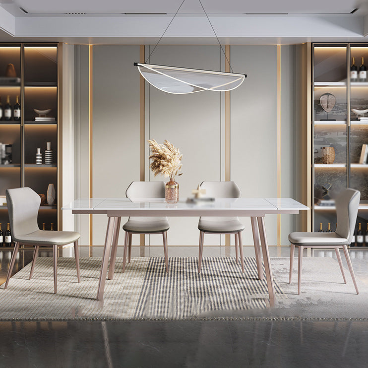 Designer Style 1/4/5/7 Pieces Dinette Set Rectangle Dining Table Set 5 Pieces: Table, 4 Chairs Clearhalo 'Dining Room Sets' 'Dining Tables & Seating' 'dining_room_set' 'furn' 'furn_dining_room_set' 'Furniture' 'furniture_dining_room_set' 'Kitchen & Dining Furniture' 4911170