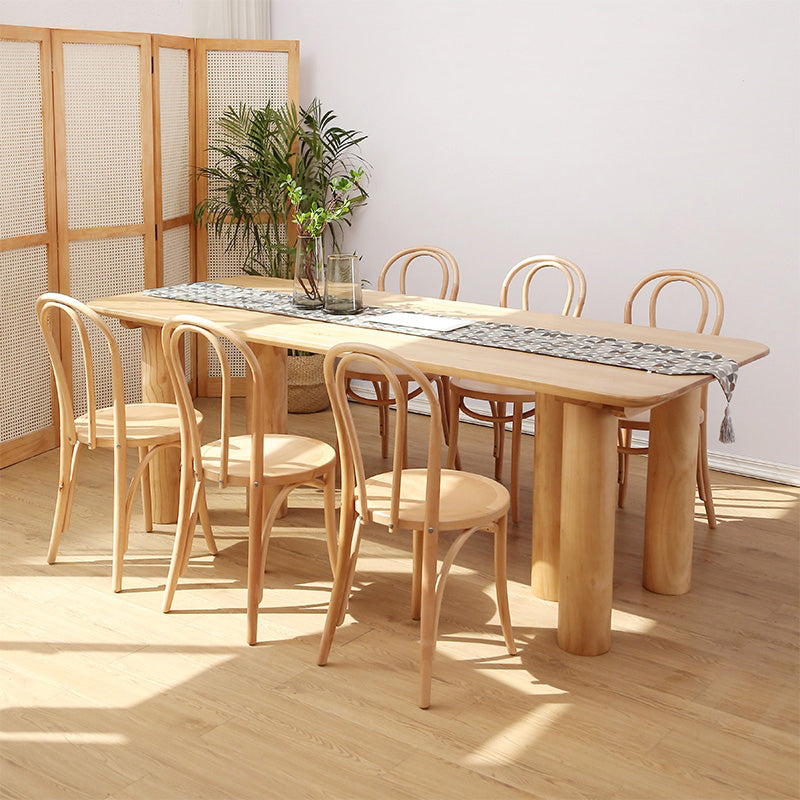 Modern 1/2/3/5/7 Pieces Rectangle Dining Set Solid Wood Dining Table with Chairs Clearhalo 'Dining Room Sets' 'Dining Tables & Seating' 'dining_room_set' 'furn' 'furn_dining_room_set' 'Furniture' 'furniture_dining_room_set' 'Kitchen & Dining Furniture' 4911185