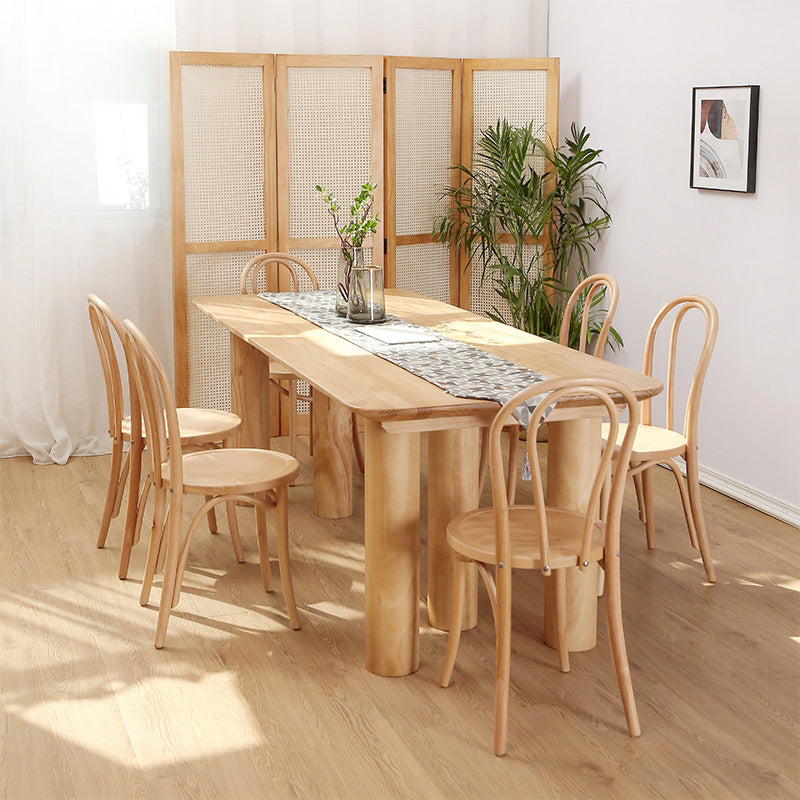 Modern 1/2/3/5/7 Pieces Rectangle Dining Set Solid Wood Dining Table with Chairs Clearhalo 'Dining Room Sets' 'Dining Tables & Seating' 'dining_room_set' 'furn' 'furn_dining_room_set' 'Furniture' 'furniture_dining_room_set' 'Kitchen & Dining Furniture' 4911188