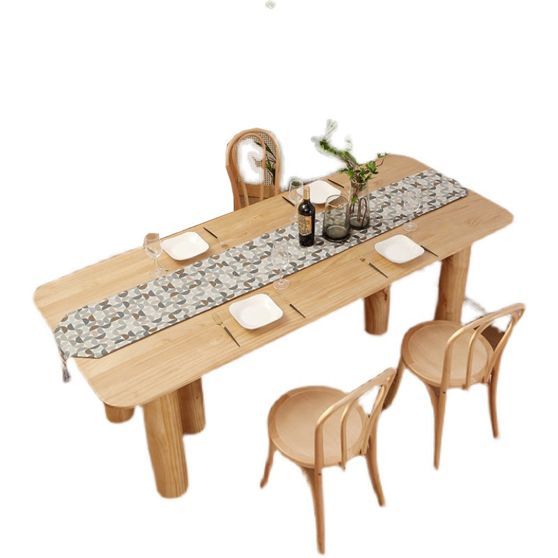 Modern 1/2/3/5/7 Pieces Rectangle Dining Set Solid Wood Dining Table with Chairs Clearhalo 'Dining Room Sets' 'Dining Tables & Seating' 'dining_room_set' 'furn' 'furn_dining_room_set' 'Furniture' 'furniture_dining_room_set' 'Kitchen & Dining Furniture' 4911193