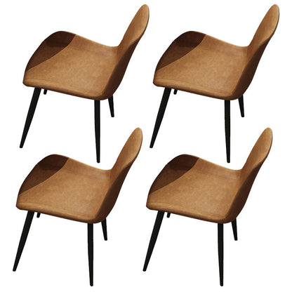 Modern 1/4/5/7 Pieces Dining Furniture Set Sintered Stone Dining Table Furniture 4 Orange Chairs Clearhalo 'Dining Room Sets' 'Dining Tables & Seating' 'dining_room_set' 'furn' 'furn_dining_room_set' 'Furniture' 'furniture_dining_room_set' 'Kitchen & Dining Furniture' 4911216