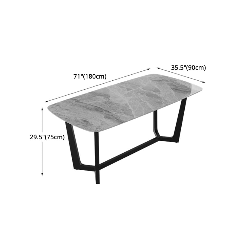 1/5/6/7 Pieces Sintered Stone Dining Table Set Rectangular Dining Room Table Clearhalo 'Dining Room Sets' 'Dining Tables & Seating' 'dining_room_set' 'furn' 'furn_dining_room_set' 'Furniture' 'furniture_dining_room_set' 'Kitchen & Dining Furniture' 4911250
