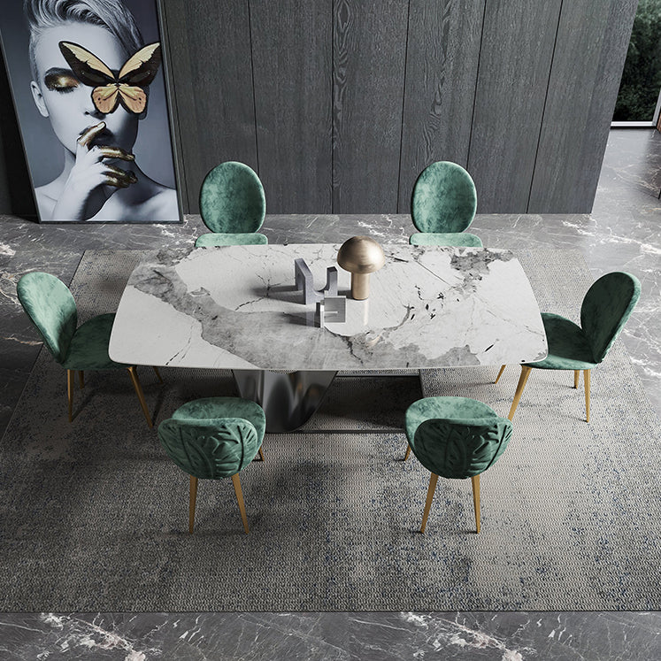 1/4/5/7 Pieces Dining Set Rectangle White Dining Table Set for Home Use Clearhalo 'Dining Room Sets' 'Dining Tables & Seating' 'dining_room_set' 'furn' 'furn_dining_room_set' 'Furniture' 'furniture_dining_room_set' 'Kitchen & Dining Furniture' 4911272