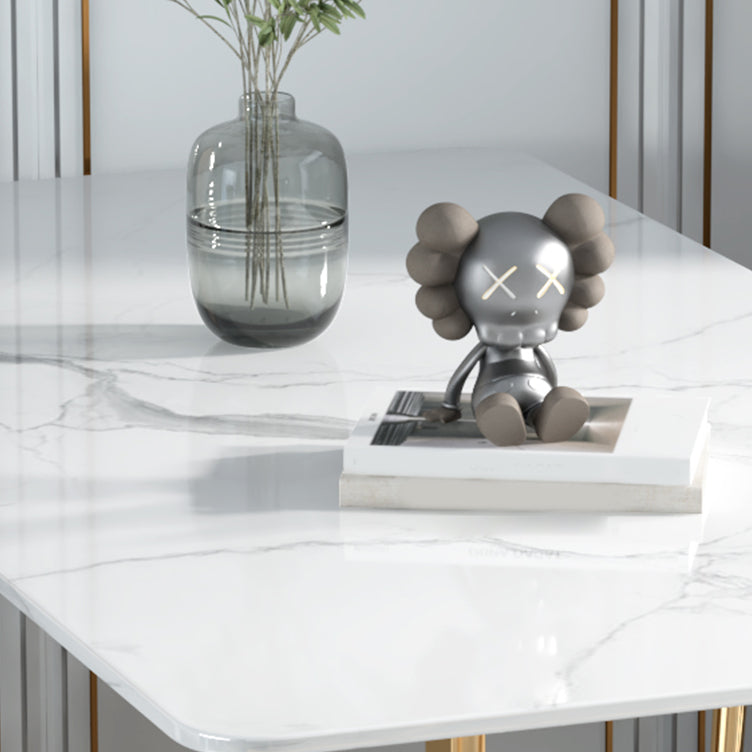 Glam 1/2/5 Pieces Dining Set Rectangle Stone Dining Table for Dining Room Clearhalo 'Dining Room Sets' 'Dining Tables & Seating' 'dining_room_set' 'furn' 'furn_dining_room_set' 'Furniture' 'furniture_dining_room_set' 'Kitchen & Dining Furniture' 4911290