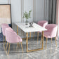 Glam 1/2/5 Pieces Dining Set Rectangle Stone Dining Table for Dining Room Clearhalo 'Dining Room Sets' 'Dining Tables & Seating' 'dining_room_set' 'furn' 'furn_dining_room_set' 'Furniture' 'furniture_dining_room_set' 'Kitchen & Dining Furniture' 4911294