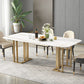 Glam 1/2/4/5/6 Pieces Dining Set Rectangle Stone Dining Table for Dining Room Clearhalo 'Dining Room Sets' 'Dining Tables & Seating' 'dining_room_set' 'furn' 'furn_dining_room_set' 'Furniture' 'furniture_dining_room_set' 'Kitchen & Dining Furniture' 4911307